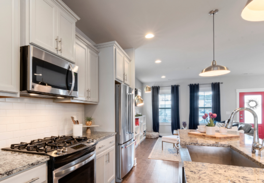 Kitchen with living room